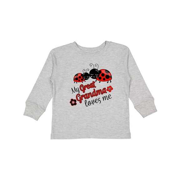 Inktastic My Great Grandma Loves Me with Cute Ladybugs Boys or Girls Long Sleeve Toddler T-Shirt