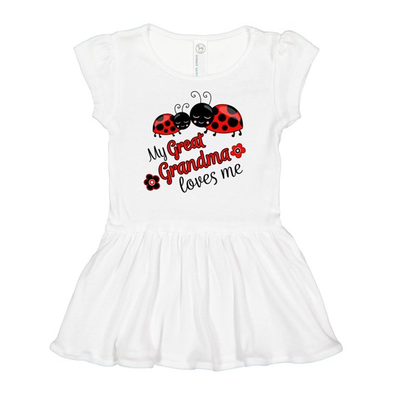 Inktastic My Great Grandma Loves Me with Cute Ladybugs Girls Baby Dress