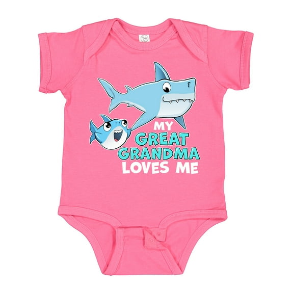 Inktastic My Great Grandma Loves Me with Cute Sharks Boys or Girls Baby Bodysuit