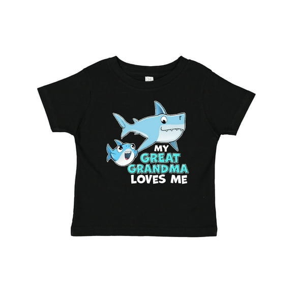 Inktastic My Great Grandma Loves Me with Cute Sharks Boys or Girls Baby T-Shirt