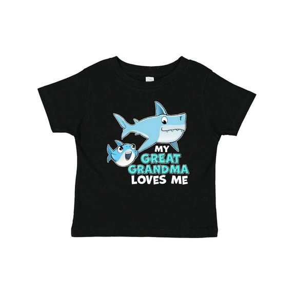 Inktastic My Great Grandma Loves Me with Cute Sharks Boys or Girls Baby T-Shirt