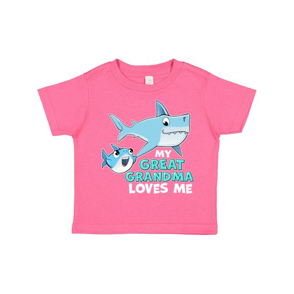 Inktastic My Great Grandma Loves Me with Cute Sharks Boys or Girls Toddler T-Shirt