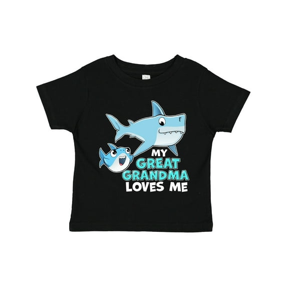 Inktastic My Great Grandma Loves Me with Cute Sharks Boys or Girls Toddler T-Shirt