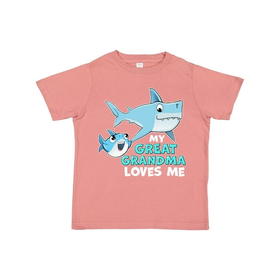 Inktastic My Great Grandma Loves Me with Cute Sharks Boys or Girls Toddler T-Shirt