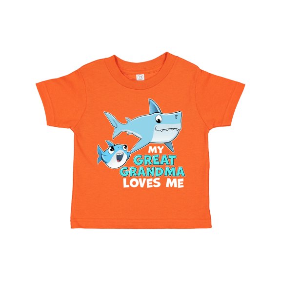 Inktastic My Great Grandma Loves Me with Cute Sharks Boys or Girls Toddler T-Shirt