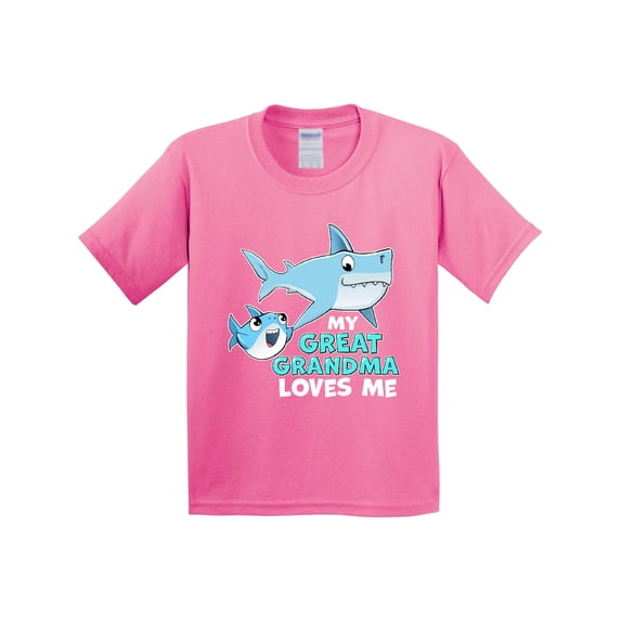 Inktastic My Great Grandma Loves Me with Cute Sharks Youth T-Shirt