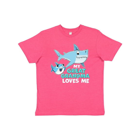 Inktastic My Great Grandma Loves Me with Cute Sharks Youth T-Shirt