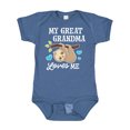 thumbnail image 1 of Inktastic My Great Grandma Loves Me with Sloth and Hearts Boys or Girls Baby Bodysuit, 1 of 5