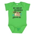 thumbnail image 1 of Inktastic My Great Grandma Loves Me with Sloth and Hearts Boys or Girls Baby Bodysuit, 1 of 5