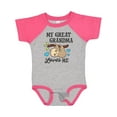 thumbnail image 1 of Inktastic My Great Grandma Loves Me with Sloth and Hearts Boys or Girls Baby Bodysuit, 1 of 5