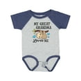 thumbnail image 1 of Inktastic My Great Grandma Loves Me with Sloth and Hearts Boys or Girls Baby Bodysuit, 1 of 5