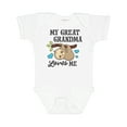 thumbnail image 1 of Inktastic My Great Grandma Loves Me with Sloth and Hearts Boys or Girls Baby Bodysuit, 1 of 5