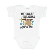 Inktastic My Great Grandma Loves Me with Sloth and Hearts Boys or Girls Baby Bodysuit