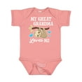 thumbnail image 1 of Inktastic My Great Grandma Loves Me with Sloth and Hearts Boys or Girls Baby Bodysuit, 1 of 5