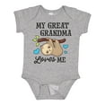 thumbnail image 1 of Inktastic My Great Grandma Loves Me with Sloth and Hearts Boys or Girls Baby Bodysuit, 1 of 5