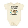 thumbnail image 1 of Inktastic My Great Grandma Loves Me with Sloth and Hearts Boys or Girls Baby Bodysuit, 1 of 5