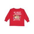 thumbnail image 1 of Inktastic My Great Grandma Loves Me with Sloth and Hearts Boys or Girls Long Sleeve Toddler T-Shirt, 1 of 5