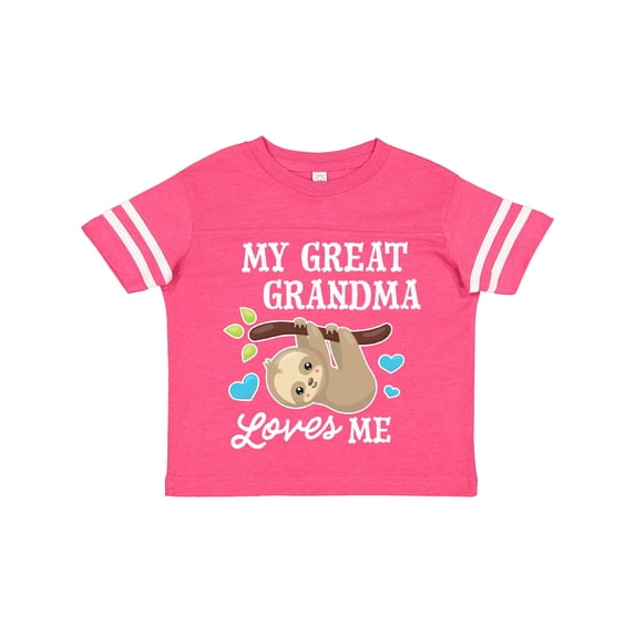 Inktastic My Great Grandma Loves Me with Sloth and Hearts Boys or Girls Toddler T-Shirt