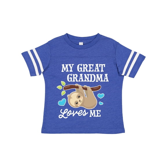 Inktastic My Great Grandma Loves Me with Sloth and Hearts Boys or Girls Toddler T-Shirt