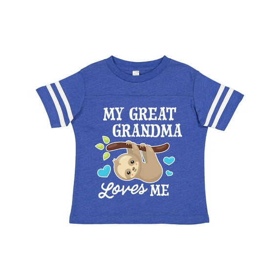 Inktastic My Great Grandma Loves Me with Sloth and Hearts Boys or Girls Toddler T-Shirt