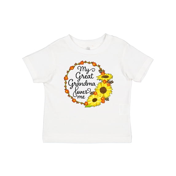 Inktastic My Great Grandma Loves Me with Sunflower Wreath Boys or Girls Baby T-Shirt