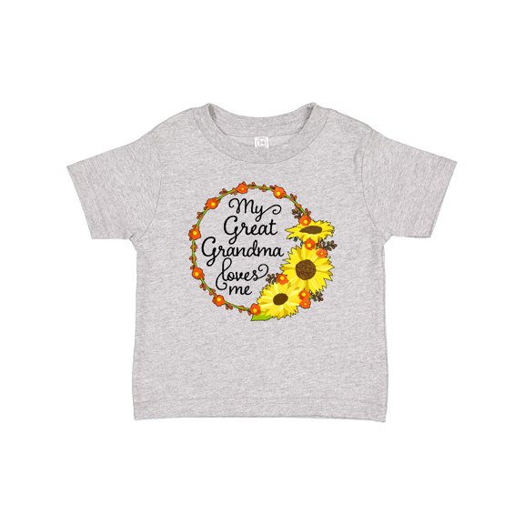 Inktastic My Great Grandma Loves Me with Sunflower Wreath Boys or Girls Baby T-Shirt