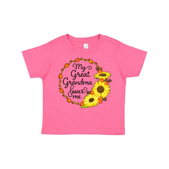 Inktastic My Great Grandma Loves Me with Sunflower Wreath Boys or Girls Toddler T-Shirt