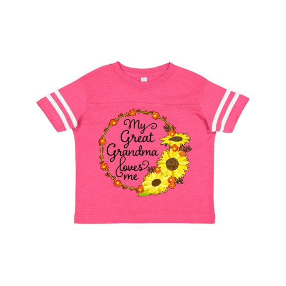 Inktastic My Great Grandma Loves Me with Sunflower Wreath Boys or Girls Toddler T-Shirt