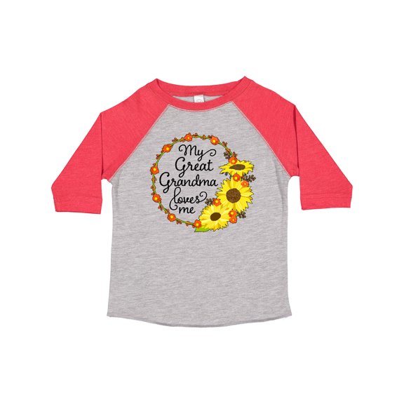 Inktastic My Great Grandma Loves Me with Sunflower Wreath Boys or Girls Toddler T-Shirt