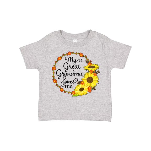 Inktastic My Great Grandma Loves Me with Sunflower Wreath Boys or Girls Toddler T-Shirt