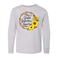 thumbnail image 1 of Inktastic My Great Grandma Loves Me with Sunflower Wreath Long Sleeve Youth T-Shirt, 1 of 5