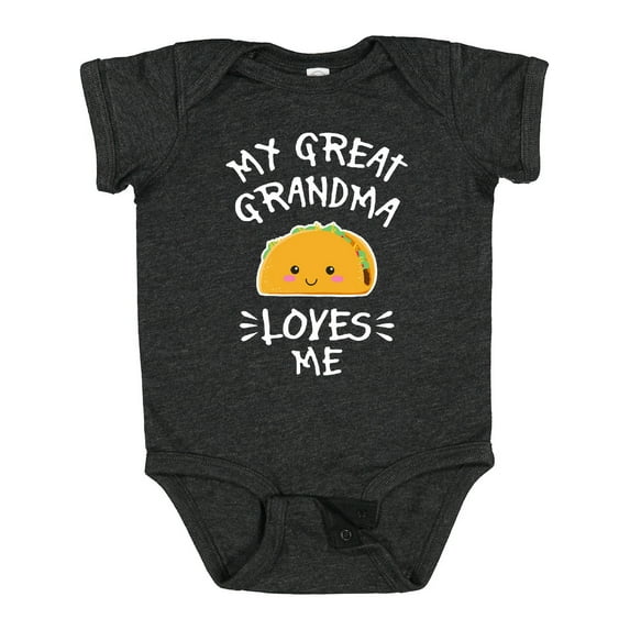 Inktastic My Great Grandma Loves Me with Taco Illustration Boys or Girls Baby Bodysuit
