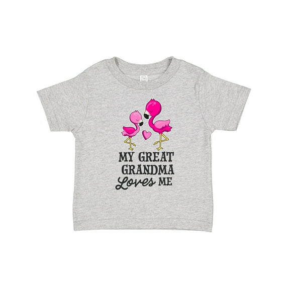Inktastic My Great Grandma Loves Me with Two Flamingos Boys or Girls Toddler T-Shirt
