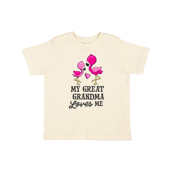 Inktastic My Great Grandma Loves Me with Two Flamingos Boys or Girls Toddler T-Shirt