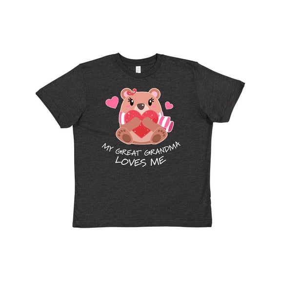 Inktastic My Great Grandma Loves me- bear and hearts Youth T-Shirt