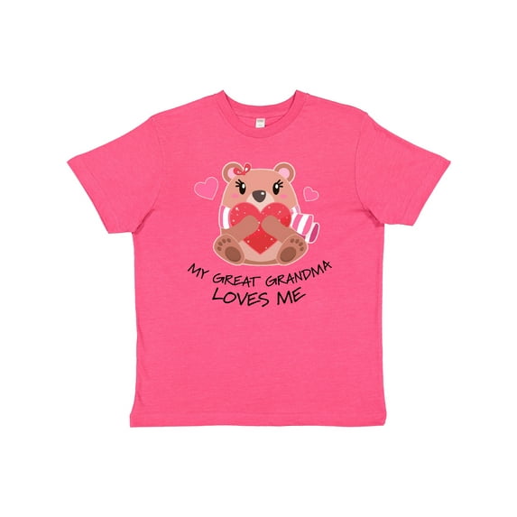 Inktastic My Great Grandma Loves me- bear and hearts Youth T-Shirt