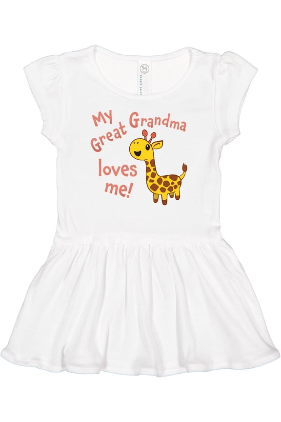 My Great Grandma Loves me- cute giraffe Girls Baby Dress