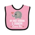 thumbnail image 1 of Inktastic My Great Grandma and Great Grandpa Love Me Boys or Girls Baby Bib, 1 of 4