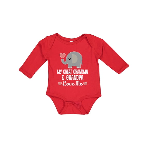 Inktastic My Great Grandma and Great Grandpa Love Me Boys or Girls Long Sleeve Baby Bodysuit