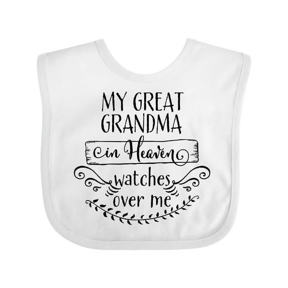 Inktastic My Great Grandma in Heaven Watches over Me Boys or Girls Baby Bib