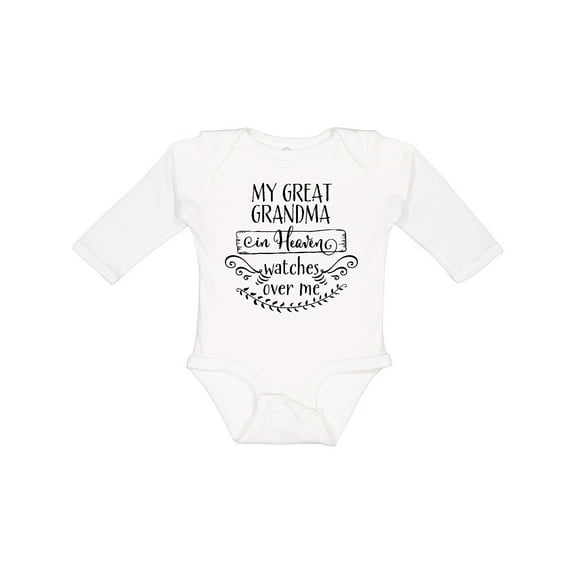 Inktastic My Great Grandma in Heaven Watches over Me Boys or Girls Long Sleeve Baby Bodysuit