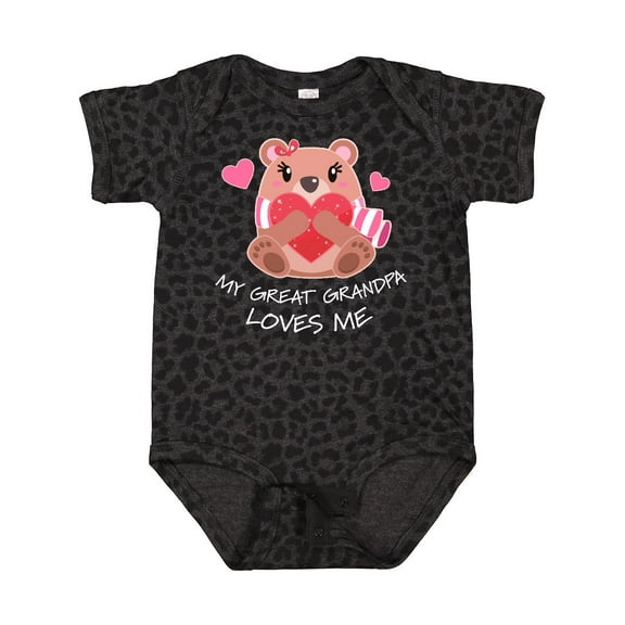 Inktastic My Great Grandpa Loves Me Bear and Hearts Boys or Girls Baby Bodysuit