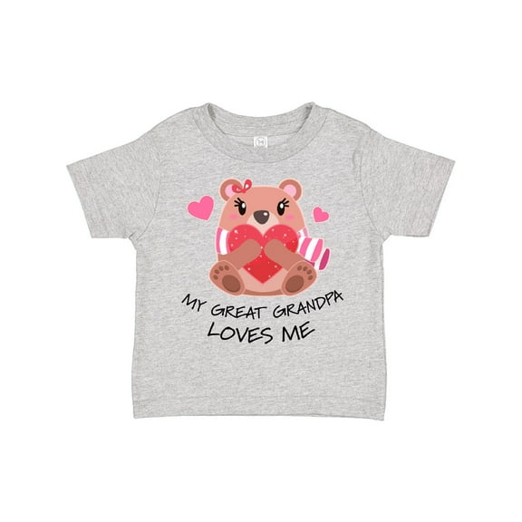 Inktastic My Great Grandpa Loves Me- Bear and Hearts Boys or Girls Toddler T-Shirt