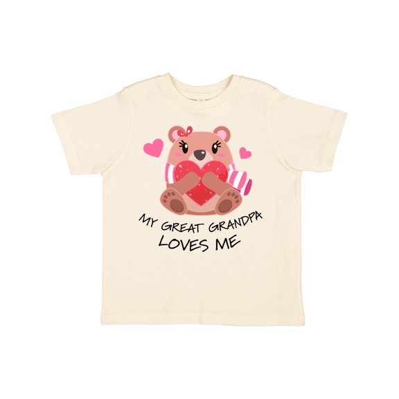 Inktastic My Great Grandpa Loves Me- Bear and Hearts Boys or Girls Toddler T-Shirt