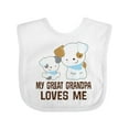 thumbnail image 1 of Inktastic My Great Grandpa Loves Me Boys Grandson Boys Baby Bib, 1 of 4