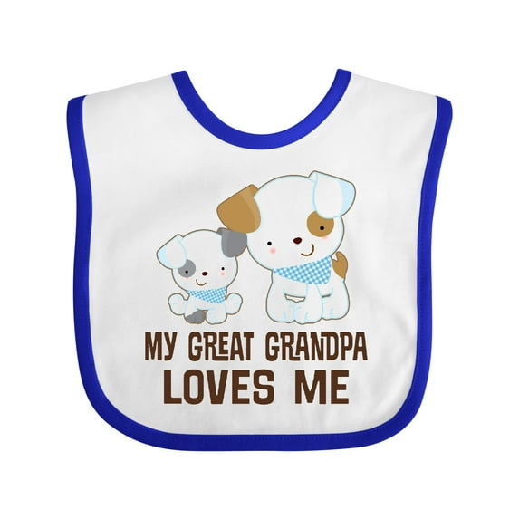 Inktastic My Great Grandpa Loves Me Boys Grandson Boys Baby Bib