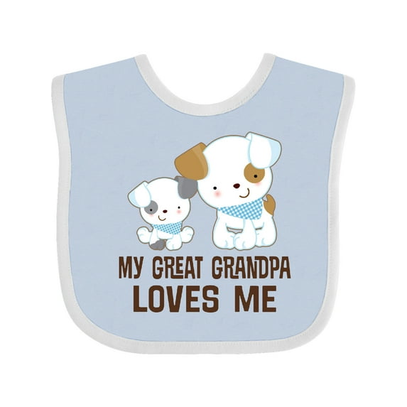 Inktastic My Great Grandpa Loves Me Boys Grandson Boys Baby Bib