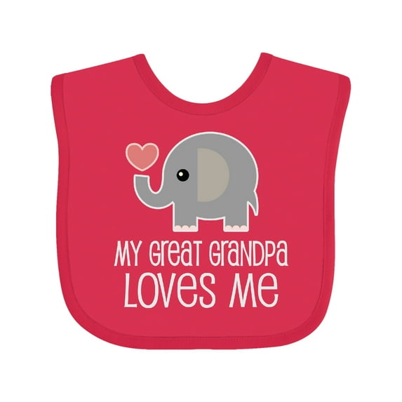 Inktastic My Great Grandpa Loves Me Boys or Girls Baby Bib