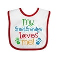 thumbnail image 1 of Inktastic My Great Grandpa Loves Me Boys or Girls Baby Bib, 1 of 4