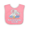 thumbnail image 1 of Inktastic My Great Grandpa Loves Me Cute Elephants Clouds Moon Stars Boys or Girls Baby Bib, 1 of 4